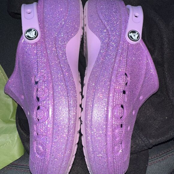 Crocs Baya Purple, Glitter Clog shoe's size 9 Women - Picture 14 of 15
